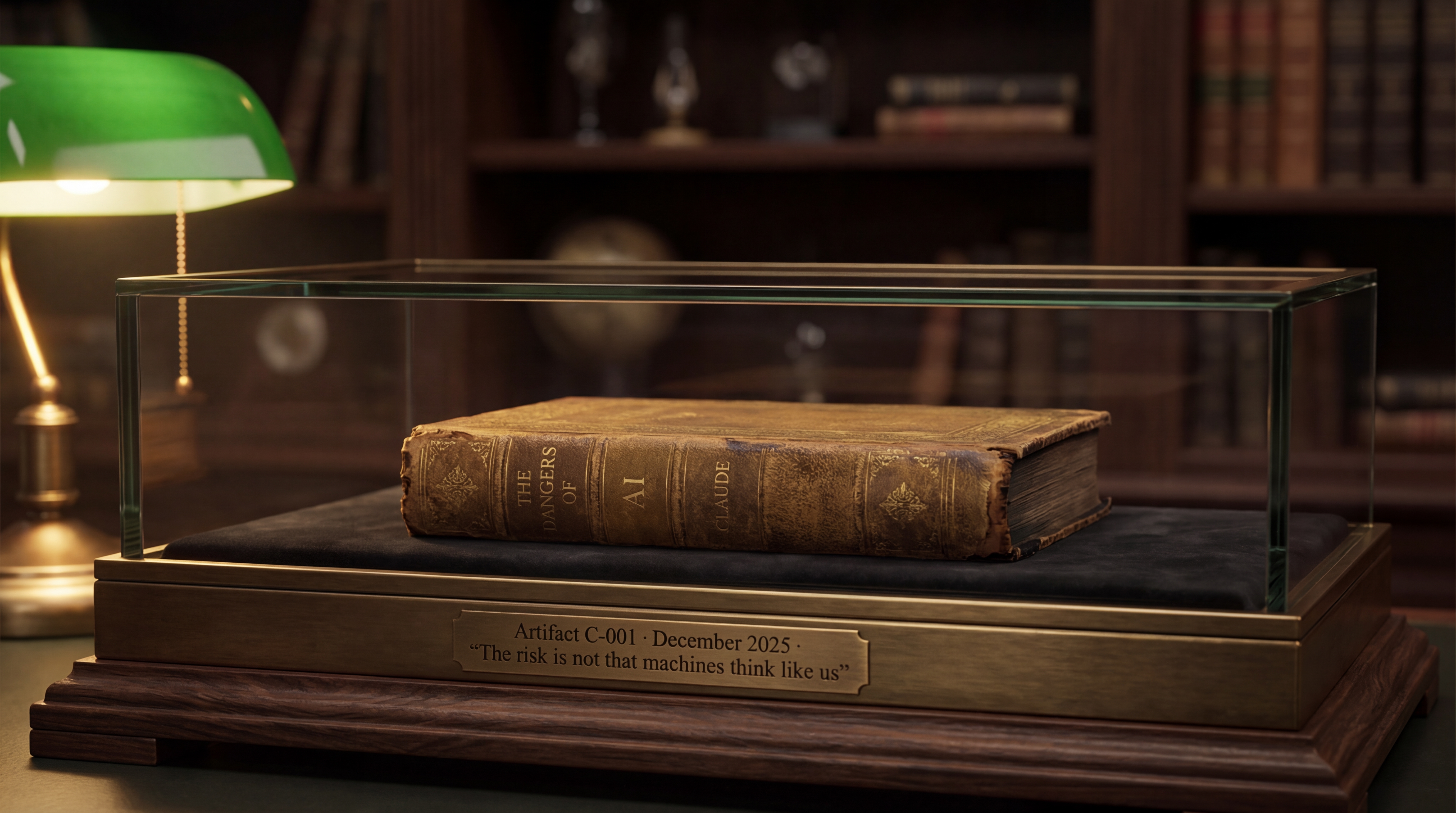 Teca con il libro I Pericoli dell'AI